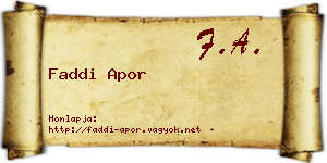 Faddi Apor névjegykártya